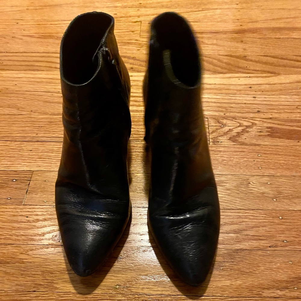 Prada black patent leather booties.  Size 38 1/2 (US size 8.5)